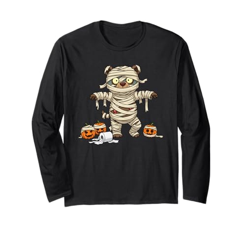 Lustiger Bär Mama Kürbis Halloween Kinder Herren Damen Langarmshirt von Bear Lovers Cute Halloween Outfits for Boy Girl