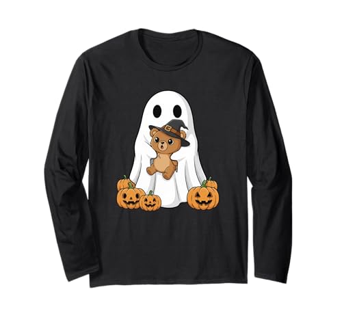Lustiger Geist Kürbis Halloween Bär Kinder Herren Damen Langarmshirt Lustiger Geist Kürbis Halloween Bär Kinder Herren Damen Langarmshirt von Bear Lovers Cute Halloween Outfits for Boy Girl