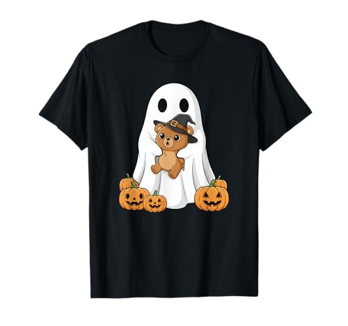 Lustiger Geist Kürbis Halloween Bär Kinder Herren Damen T-Shirt Lustiger Geist Kürbis Halloween Bär Kinder Herren Damen T-Shirt von Bear Lovers Cute Halloween Outfits for Boy Girl