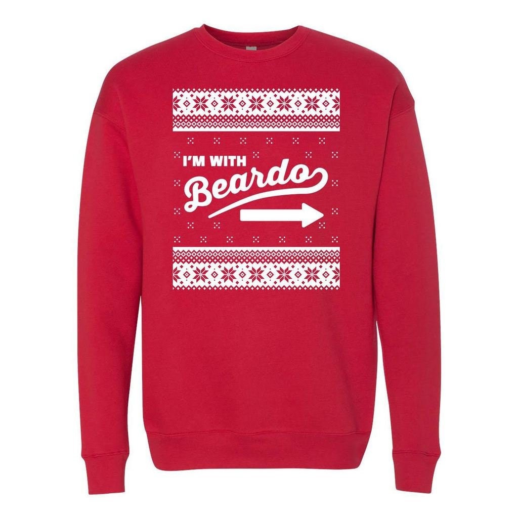 I'm With Beardo Sweatshirt Für Menschen, Die Stolz Auf Ihre Bärtigen Begleiter Sind. Lustiger Weihnachtspullover von Beardaments