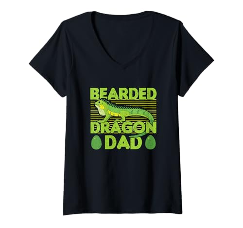 Damen Lustiger Reptilienliebhaber Bartdrache Papa T-Shirt mit V-Ausschnitt Damen Lustiger Reptilienliebhaber Bartdrache Papa T-Shirt mit V-Ausschnitt von Bearded Dragon Apparel for Reptile Lovers