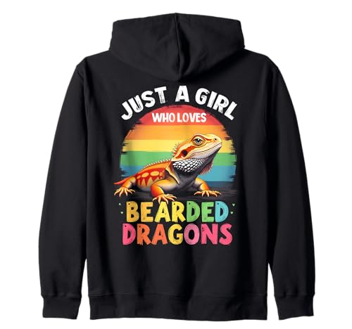 Nur ein Mädchen, das Bartagamen liebt Süße Echse Kapuzenjacke von Bearded Dragon Lovers Enthusiast Lizards Fans