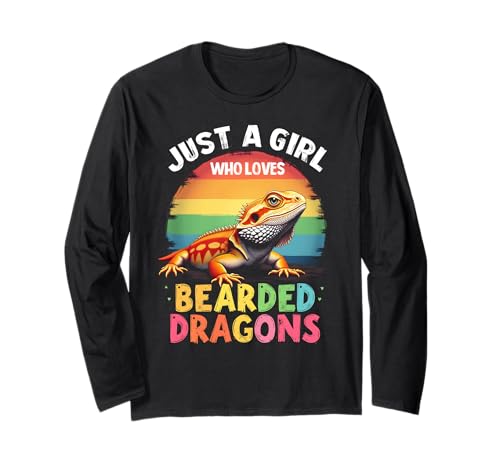 Nur ein Mädchen, das Bartagamen liebt Süße Echse Langarmshirt von Bearded Dragon Lovers Enthusiast Lizards Fans