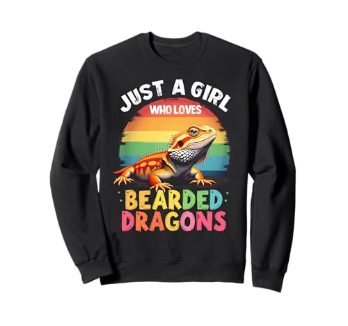 Nur ein Mädchen, das Bartagamen liebt Süße Echse Sweatshirt von Bearded Dragon Lovers Enthusiast Lizards Fans