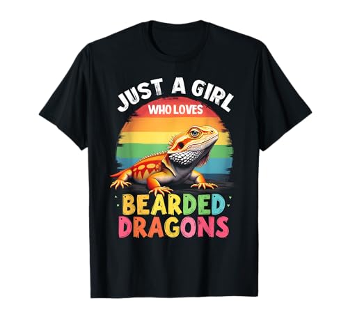 Nur ein Mädchen, das Bartagamen liebt Süße Echse T-Shirt von Bearded Dragon Lovers Enthusiast Lizards Fans