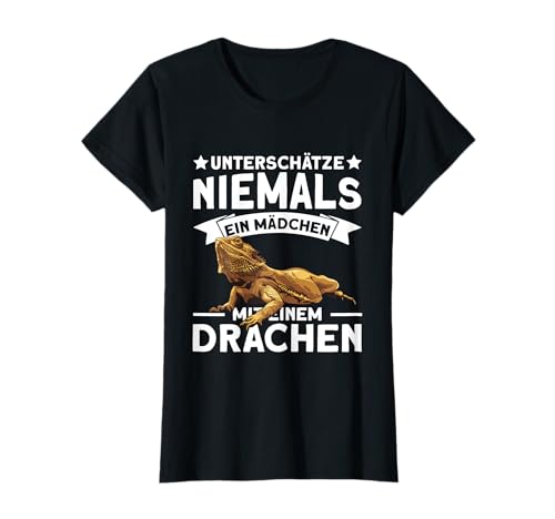 Bartagame Reptil Reptilien Mädchen T-Shirt von Bearded Dragon & Bartagame Geschenk