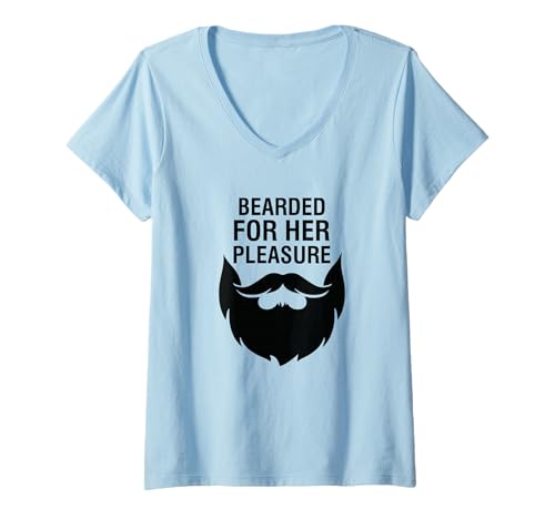 Damen Bärtig für Ihr Vergnügen T-Shirt mit V-Ausschnitt von Bearded For Her Pleasure
