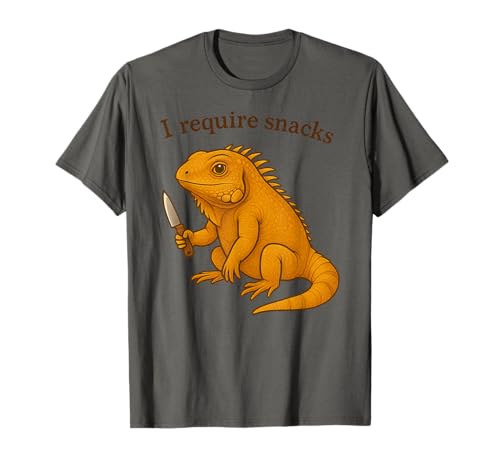 Lustiger Bartagrache I Require Snacks Tier Mama Papa T-Shirt von BeardedDragonAxis1
