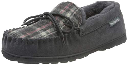 Bearpaw Damen Mindy Hausschuh, Charcoal Pink Plaid, 42 EU von Bearpaw