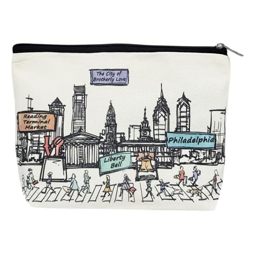 Beary Blu Cities Around the World Kosmetiktaschen-Serie – entworfen in den USA, Reise-Make-up-Tasche mit Reißverschluss, Souvenir-Geschenk für Frauen, niedlicher Stadtkunst-Organizer für Geldbörse Beary Blu Cities Around the World Kosmetiktaschen-Serie – entworfen in den USA, Reise-Make-up-Tasche mit Reißverschluss, Souvenir-Geschenk für Frauen, niedlicher Stadtkunst-Organizer für Geldbörse von Beary Blu