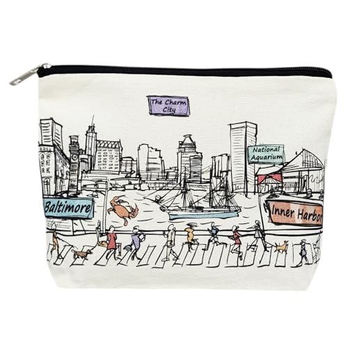 Beary Blu Kosmetiktaschen-Serie "Städte auf der ganzen Welt", entworfen in den USA, Reise-Make-up-Tasche mit Reißverschluss, Souvenir-Geschenk für Frauen und Jugendliche, niedlicher Beary Blu Kosmetiktaschen-Serie "Städte auf der ganzen Welt", entworfen in den USA, Reise-Make-up-Tasche mit Reißverschluss, Souvenir-Geschenk für Frauen und Jugendliche, niedlicher von Beary Blu