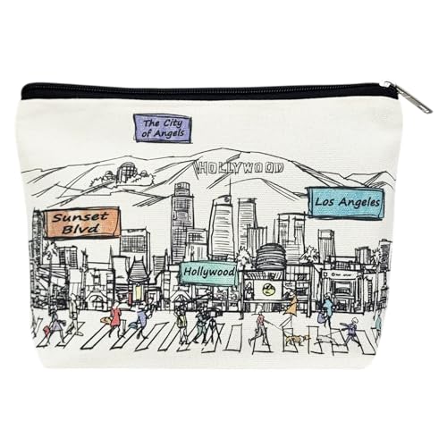 Beary Blu Kosmetiktaschen-Serie "Städte auf der ganzen Welt" – entworfen in den USA, Reise-Make-up-Tasche mit Reißverschluss, Souvenir-Geschenk für Frauen, niedlicher Organizer für Geldbörse oder von Beary Blu