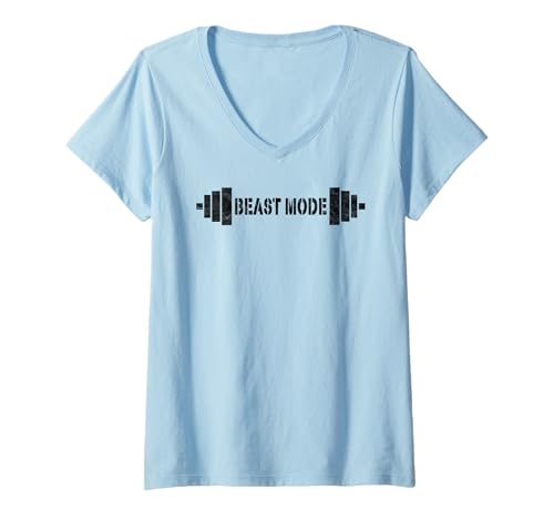 Damen Vintage Beast Workout-Modus mit schwarzem Text und Grafik T-Shirt mit V-Ausschnitt Damen Vintage Beast Workout-Modus mit schwarzem Text und Grafik T-Shirt mit V-Ausschnitt von Beast Workout Mode