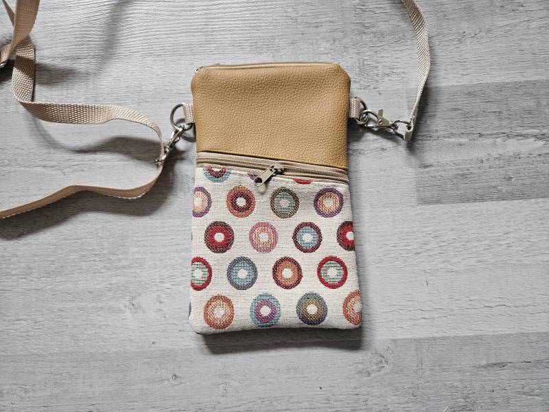 Handytasche Zum Umhängen Kleine Tasche Handy Smartphone Umhängetasche 2Fächer Kunstleder Handgefertigt Neu von BeatesKreativShop