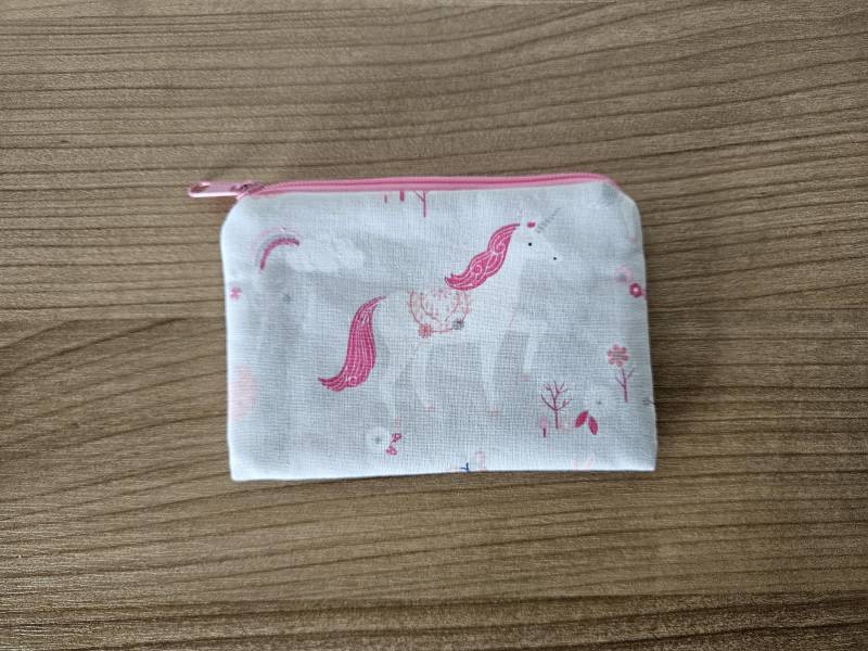 Portemonnaie Klein Geldbörse Mini Kleingeldbörse, Kleiner Geldbeutel Einhorn Kinder Motiv Baumwollstoff Handgefertigt Neu von BeatesKreativShop