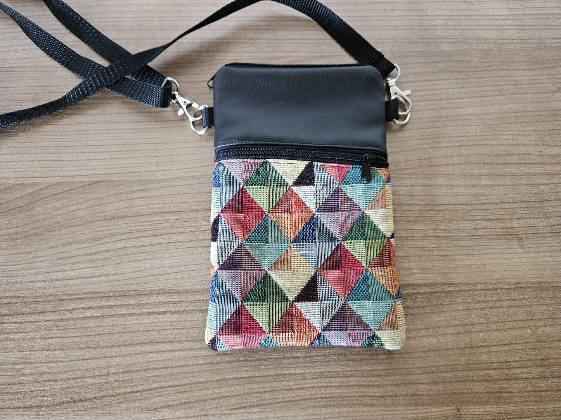 Handytasche Zum Umhängen Smartphone Tasche Kleine Umhängetasche Partytasche 2 Fächer Handgefertigt Neu von BeatesKreativShop