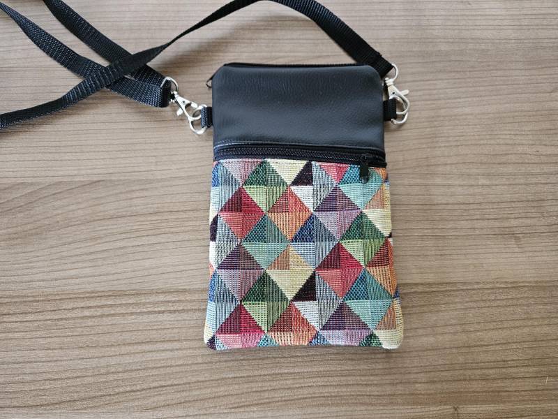 Handytasche Zum Umhängen Smartphone Tasche Kleine Umhängetasche Partytasche 2 Fächer Handgefertigt Neu von BeatesKreativShop