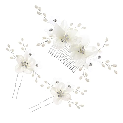 1 Satz Kammplatte Haarnadel Braut Haarkamm floraler seitlicher Haarkamm hair accessories for girls brauthaatschmuck Jahrgang einstellen Brötchen Strasssteine Haarschmuck Legierung von Beatifufu