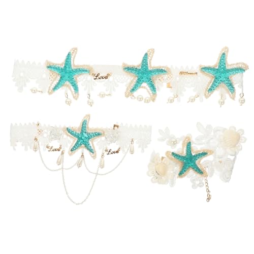 Beatifufu Elegantes Stirnband Halskette Handgelenk- -set Böhmen-haarband Für Frauen Und Mädchen Hochzeits- Und Party-accessoires von Beatifufu