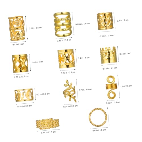 Beatifufu 1 Schachtel Haarschmuck für Zöpfe Metall Haarringe Haarperlen Braiding Hair Pendants Braids Schmuck Dreadlock Accessoires für Damen und Herren Vielseitig Einsetzbar von Beatifufu