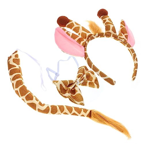 Beatifufu 1 Set Tier Giraffe Stirnband Plüsch Fliege Tierohren Stirnband Giraffenkostüm Plüschohren Stirnband Tierkostüm Tier Stirnbänder Für Kinder Cosplay Kinderkostüm Haarreifen von Beatifufu