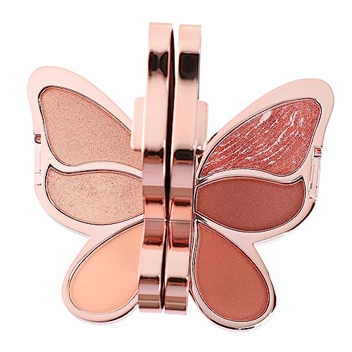Beatifufu Lidschatten Palette Wangenrouge 6-Farbig Schokoladenmousse Tragbare Kosmetik Grundierung für Mädchen Frauen Gesicht Augen Contouring von Beatifufu