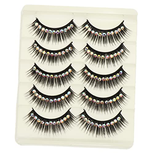 Beatifufu 10 Paare Diamant Falsche Wimpern Falsche Wimpern Make Up Wimpern Wimpern Natürliches Aussehen Wimpernverlängerungen Realistische Wimpern Performance Wimpern Frauen Wimpern Strass von Beatifufu