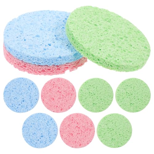 Beatifufu 10 Stück Teiliges Natürlicher Zellulose Reinigungsschwämme Oval Sanfte Makeup Remover Pads zur Porentiefen Gesichtsreinigung Feuchtigkeitsspendend und Zufällige Zufällige Farbe von Beatifufu