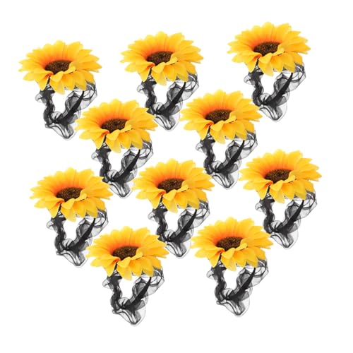 Beatifufu 10 Stück Teiliges Sonnenblumen Haargummis Elastische Blumen Haarbänder Weiche Leichte Farbechte Haarring-deko für Frauen und Mädchen Vielseitig Retro-inspiriert Einfach zu Stylen von Beatifufu
