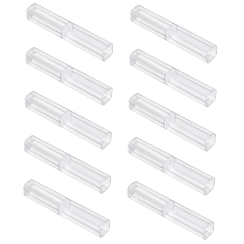 Beatifufu 10 Stück Transparentes Teiliges Stifteetui aus Robustem Kunststoff Quadratische Bleistiftbox für Kugelschreiber Pinsel und Schreibwaren Praktische Aufbewahrung für Schüler und von Beatifufu