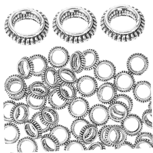 Beatifufu 100 Stück Teiliges Haarring mit Großem für Dreadlocks und Zöpfe Metall Haarschmuck DIY Vielseitige Haarperlen für Styling Haarparting Ring Haarschmuck Zubehör für Frauen von Beatifufu