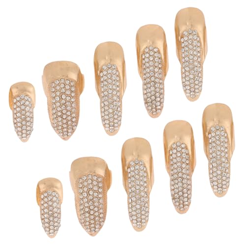 Beatifufu 10stücke Strass Nägel Ring Fingerkralle Nagelring Fingernagelkralle Aus Zinklegierung Für Bauchtanz Halloween Cosplay Und Auftritte Für Frauen Beatifufu 10stücke Strass Nägel Ring Fingerkralle Nagelring Fingernagelkralle Aus Zinklegierung Für Bauchtanz Halloween Cosplay Und Auftritte Für Frauen von Beatifufu