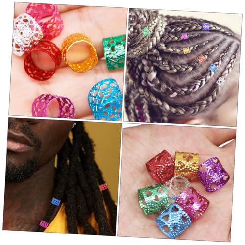 Beatifufu 116 Stück Teiliges Dreadlock Schmuck für Zöpfe Bunte Haarperlen und Metallringe Leichtes Haar dekorationszubehör für Damen Geeignet für DIY Flechtfrisuren und Haarverlängerungen von Beatifufu