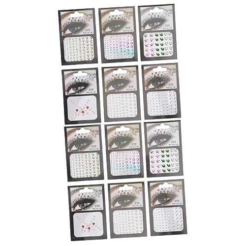 Beatifufu 12blätter Glitzernde Augen-rhinestones Aufkleber Für Gesicht Und Körper Verschiedenen Designs Für Partys Festivals Und Bühnen-make-up Ohne Kleber Anwendbar von Beatifufu