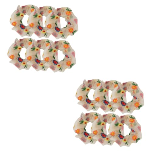 Beatifufu 2 Sets Mädchen Frauen Mesh Scrunchies Stickerei Blumen Pferdeschwanz- Elastische Haargummis Haar-accessoires 6 Stück * 2 von Beatifufu
