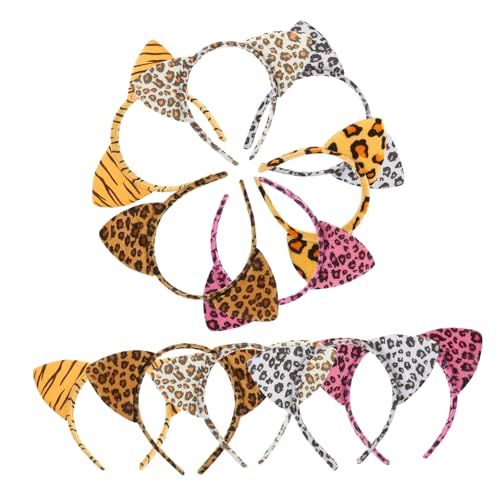 Beatifufu 12stücke Katzenohren Stirnband Leopard Muster Halloween Party Kopfschmuck Für Damen von Beatifufu