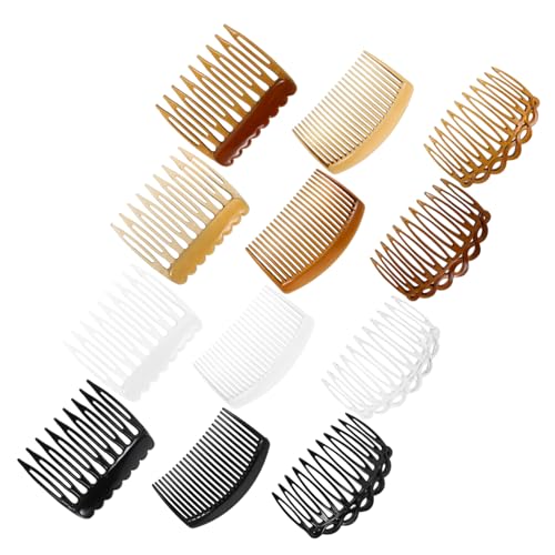 Beatifufu 12 Stück Schleier Haarkämme gewellte Haarkämme Zahnkämme Hochzeitskammzubehör Haarschmuck Damen Plastik von Beatifufu