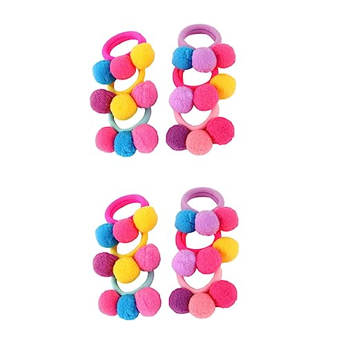 Beatifufu 12 Stück Teiliges Elastische Haargummis mit Bunten Bommel Weiche Haarbänder für Junge Mädchen und Leichter Haarschmuck für Kurze und Lange Haare Praktisch zum Zufällige Farbe von Beatifufu