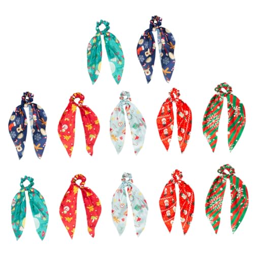 Beatifufu 12 Stück Teiliges Weihnachts Haargummi mit Bunten Elastischen Scrunchies und Stilvollen Haarschals für Festliche Frisuren Partys für Damen von Beatifufu