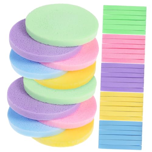 Beatifufu 120 Stück Komprimierte Gesichtsschwämme zum Waschen Wiederverwendbare Make Up Schwämme für Frauen und Mädchen Sanfte Reinigung Peeling und Make Up Entfernung Vielfarbige von Beatifufu
