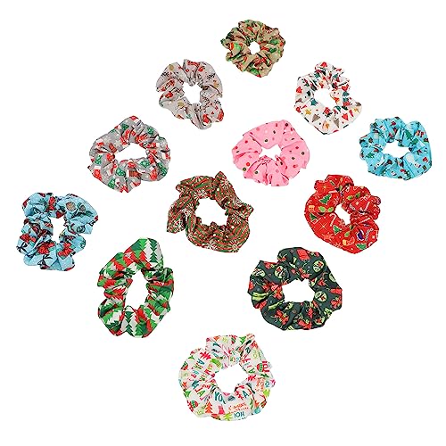 Beatifufu 12stücke Weihnachts-haargummis Elastische Scrunchies Bunten Designs Haarschmuck Für Mädchen Und Für Festliche Anlässe Und Alltag von Beatifufu