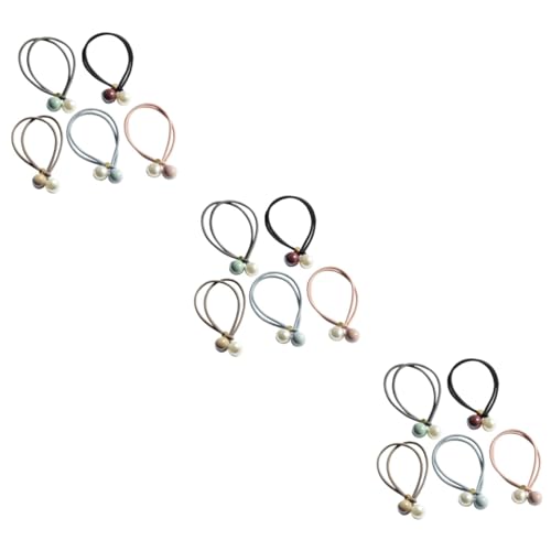 Beatifufu 15stücke Teiliges Haargummis Mit Perlen Für Damen Elastische Zopfgummis Schwarz Rosa Hellblau Und Hellkaffee Hochwertige Gummibänder Für Eleganten Pferdeschwanz Und von Beatifufu