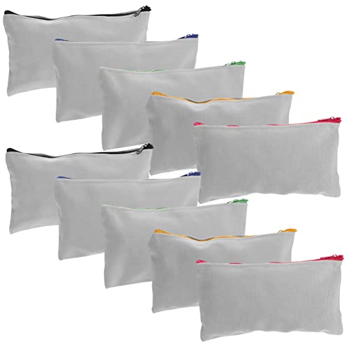 Beatifufu Wärmeübertragungs-Make-up-Taschen 15 Stück Leinen Federmäppchen Reißverschlusstaschen Reise-Kosmetik-Organizer-Tasche von Beatifufu