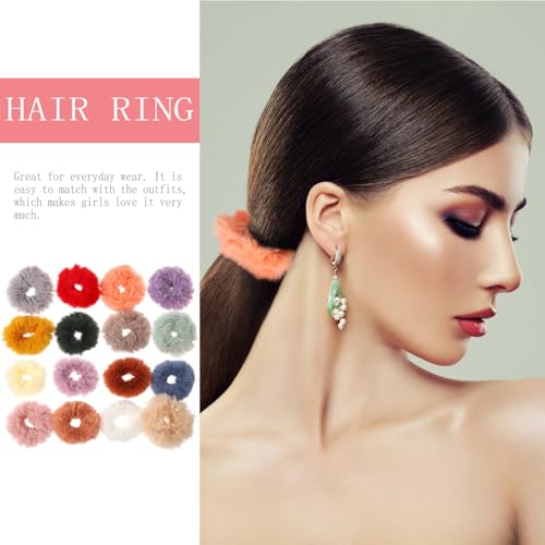 Beatifufu 16 Stück Teiliges Haarbänder aus Weichem Kunstfell Elastische Haargummis in Candy farben Schonend für Haare Langlebig und Modisch Geeignet für Damen und Mädchen Vielseitiger von Beatifufu