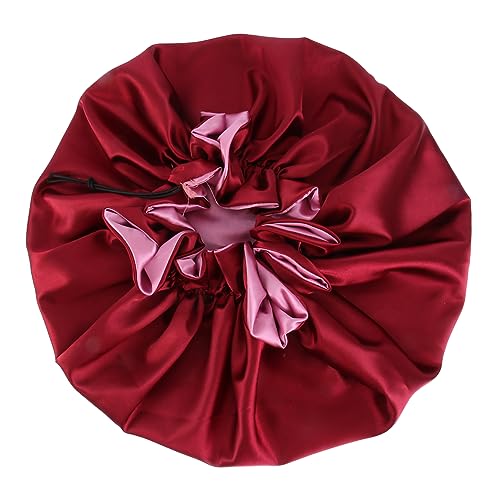 Beatifufu 1pc Double Layer Farbige Spitze Duschhaube Badekappe Frauen Make-up Cap von Beatifufu