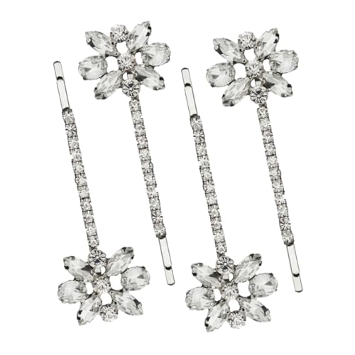 Beatifufu 2paare Strass-blumen-haarnadeln Silberfarben Für Frauen Und Mädchen Modische Haarschmuck-accessoires Zur Haarfixierung Und Dekoration Für Hochzeiten Und Partys von Beatifufu