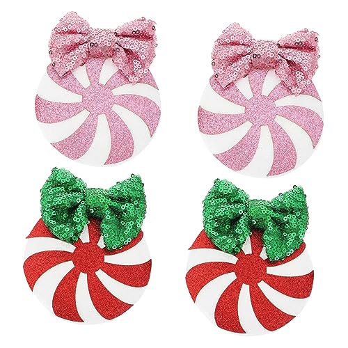 Beatifufu Dekoratives Haarnadel-set Mit Schleife Haarspangen Pailletten Süßigkeiten- Kinder-haarschmuck Für Mädchen 2 Paar Im Lieferumfang Enthalten von Beatifufu