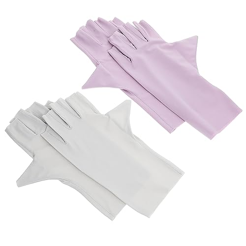 Beatifufu 2paare Sonnenschutzhandschuhe Fingerlos Uv-handschuhe Für Damen Uv-schutz Bei Maniküre Atmungsaktiv Und Bequem Für Nailart Und Nagelkunstbedarf von Beatifufu