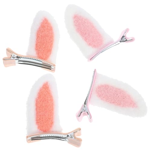 Beatifufu 2 Paare Hasenohren Haarspangen für Mädchen Plüsch Haarklammern Haarschmuck Süße Frühlings Haarschleifen Party Accessoires Weich Bequem von Beatifufu