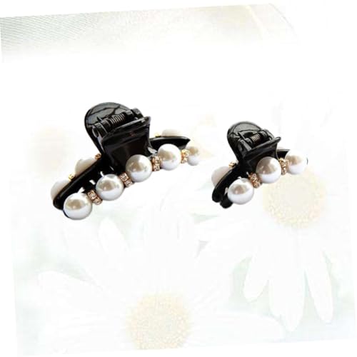 Beatifufu 2 STÜCK Schwarze Perlen Haarclips mit Strassbesatz Groß Klein Elegante Haarklammern für Damen und Mädchen Modischer Haarschmuck für Alltag und Besondere Anlässe von Beatifufu